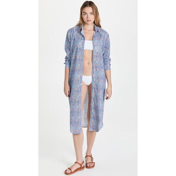 Solid & Striped The Eyelet Oxford Maxi Dress Size XL Swim Cover Up $250.00